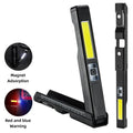 Super Bright LED Handheld Flashlight USB Rechargeable Work Light Outdoor Portable Hook COB Floodlight Emergency Red Blue Light Oasis Select COB Light