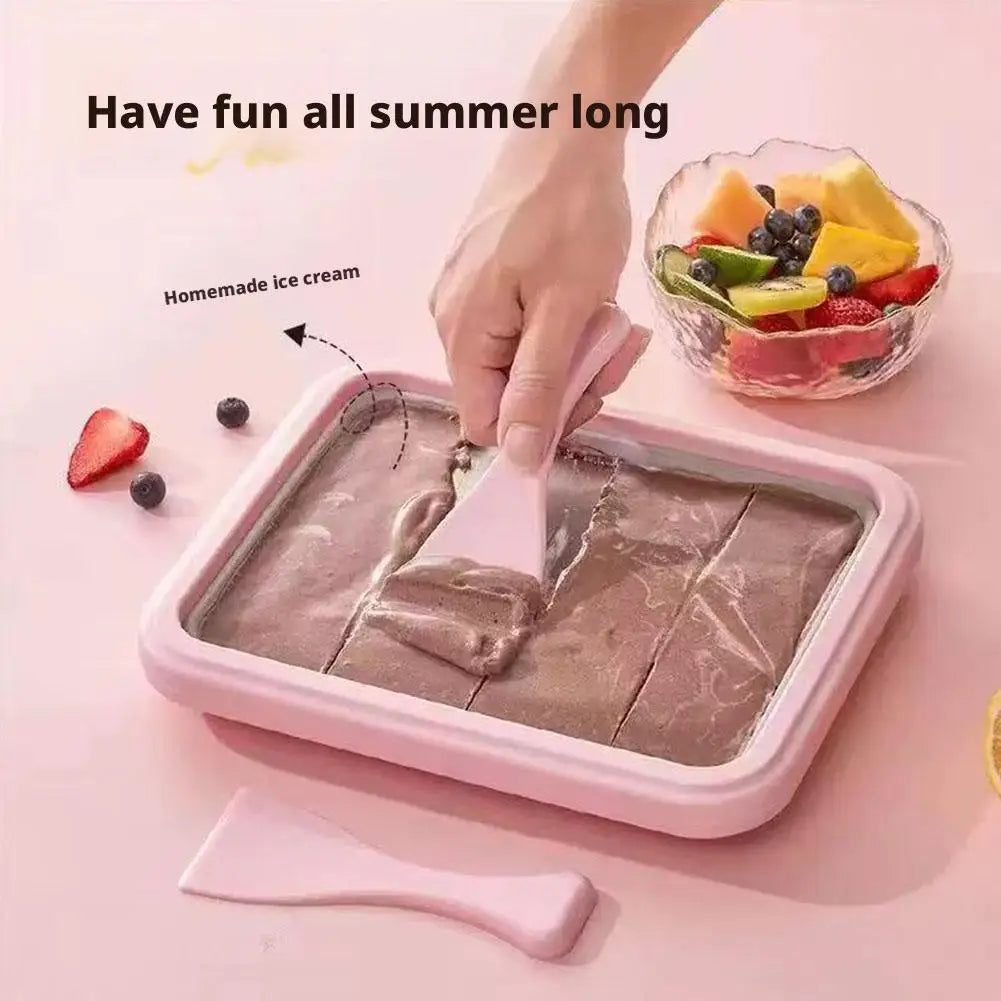 DIY Ice Cream Maker Yogurt Maker Machine for Homemade Rolled Cream Sorbet Gelato,Household Ice Cream Roller Pan with 2 Spatulas Oasis Select