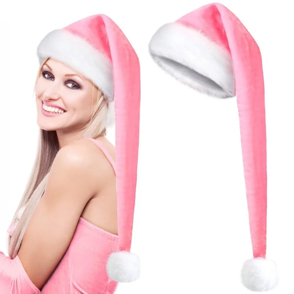 Super Long Plush Santa Hat – Soft Thickened Velvet Christmas Hat