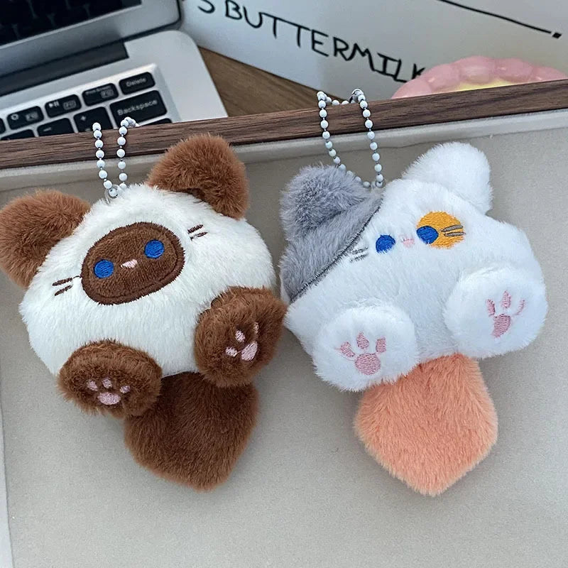 1-20PCS Cute Plush Long Tail Cat Pendant Cat Doll Doll School Bag Charm Key Charm Children's Birthday Gift Holiday Friend Gift Oasis Select