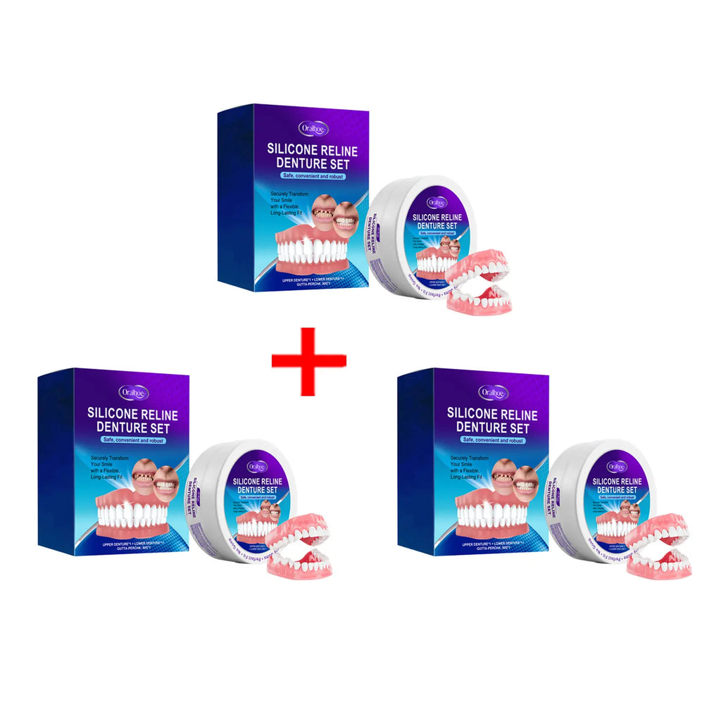Silicone Temporary Denture Kit – Adjustable False Teeth Smile Temporary Denture Kit Oasis Select 3sets boxed