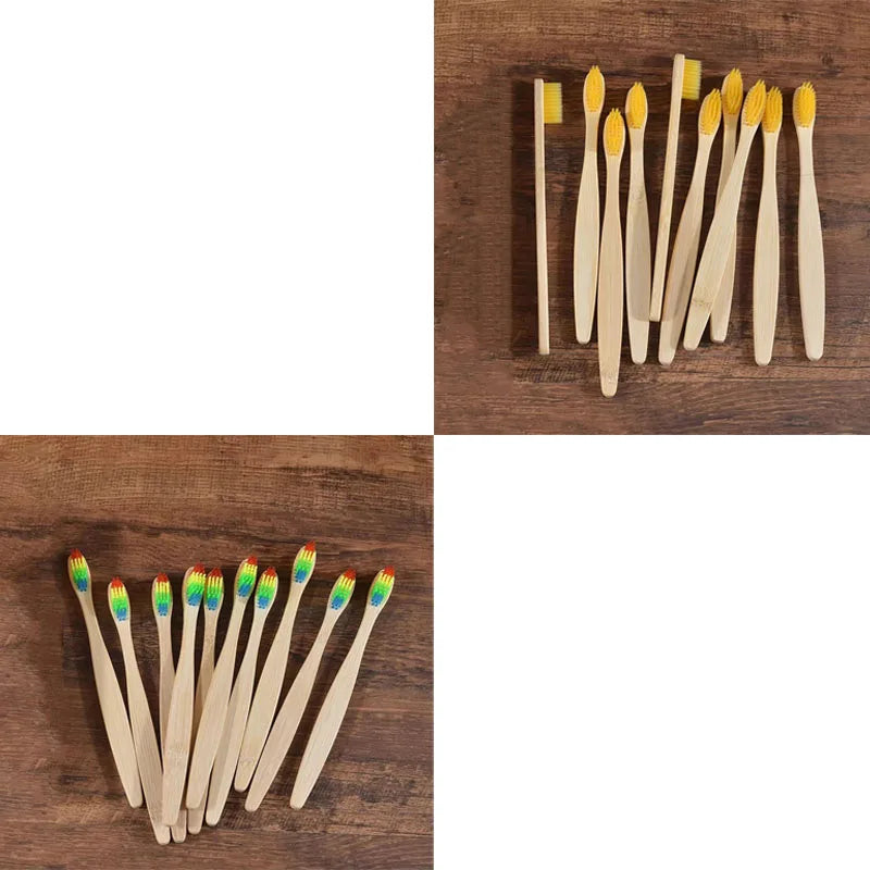 10/20pcs Soft Toothbrush Bristles Bamboo Toothbrush Eco Friendly Childrens Toothbrushes Biodegradable Oral Care Tooth Brush Oasis Select 20pcs mix