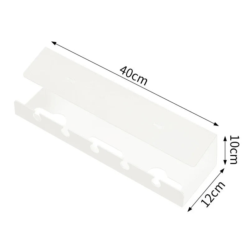 Under Desk Cable Management Cable Tray Under Desk With Clamp Power Strip Cord Holder Holder No Drilling Sturdy Spac Oasis Select WHITE