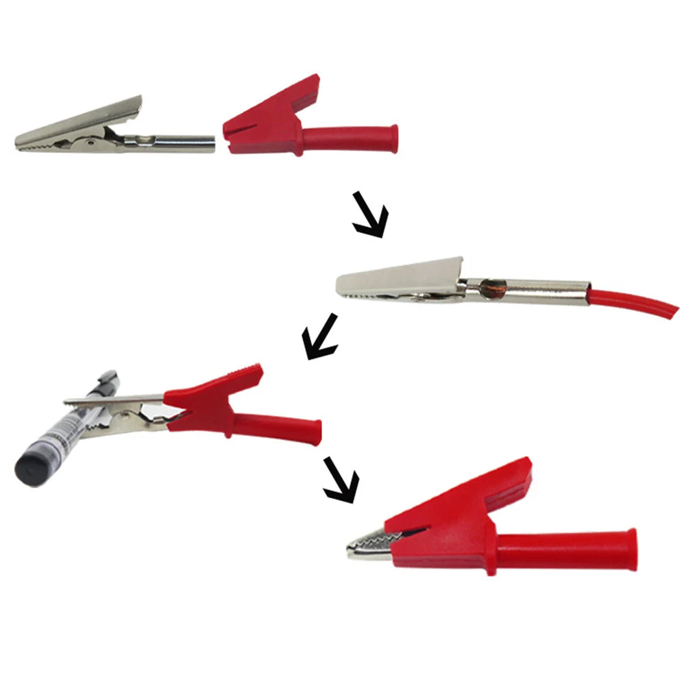 1Pair Alligator Clip Copper Crocodile Clips 1000V/20A 4mm Banana Socket Test Clip For Multimeter Pen Test Lead Cable Oasis Select