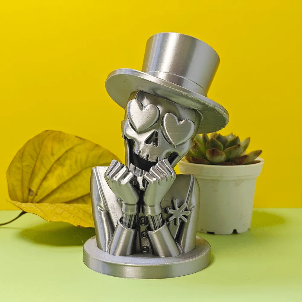 Funny Surprising Heart Eyes Skeleton Statues 3D Printing Art Statue Skeleton Desktop Ornaments Home Decor for Living Room Office Oasis Select