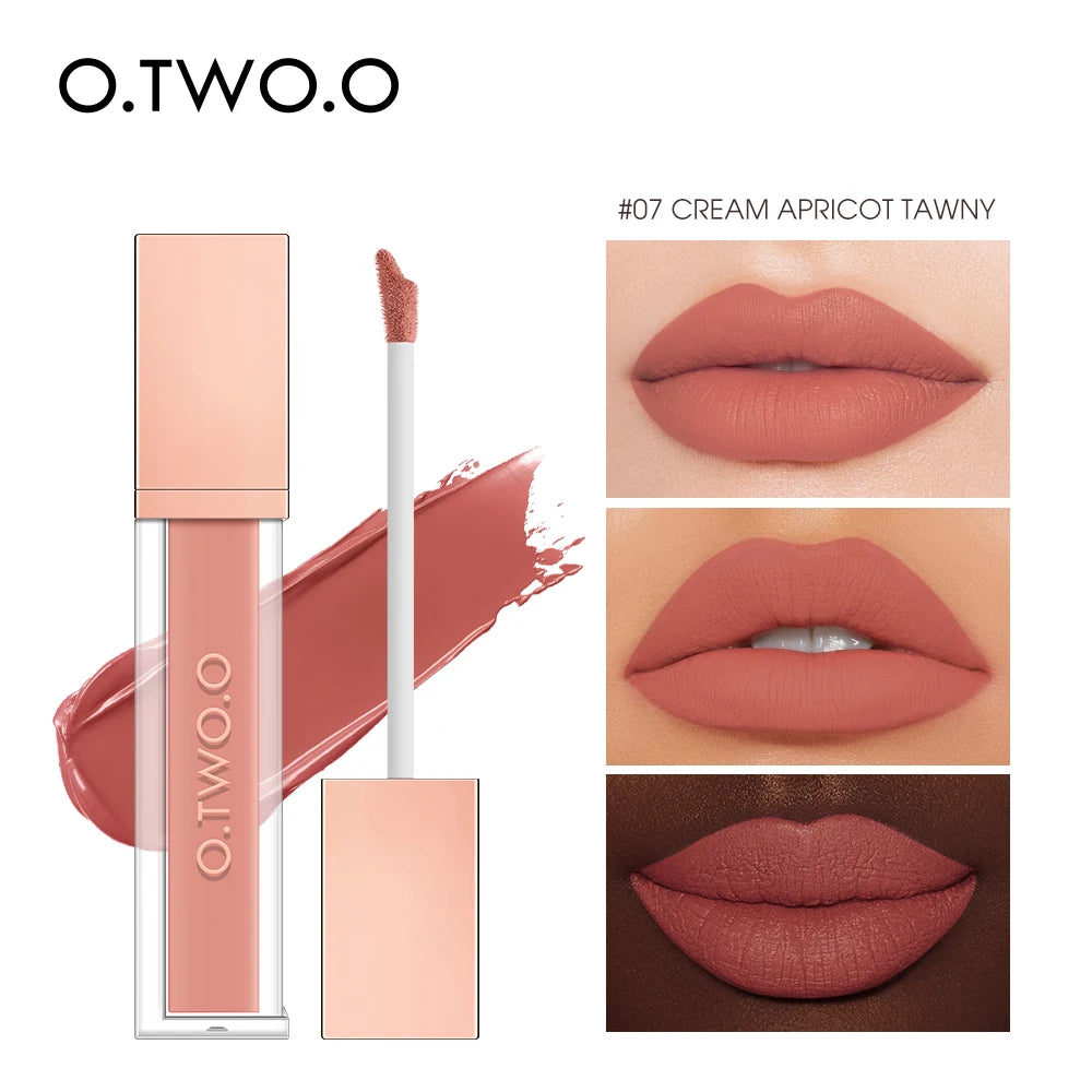 O.TWO.O Velvet Matte Liquid Lipstick – 12 Shades Waterproof