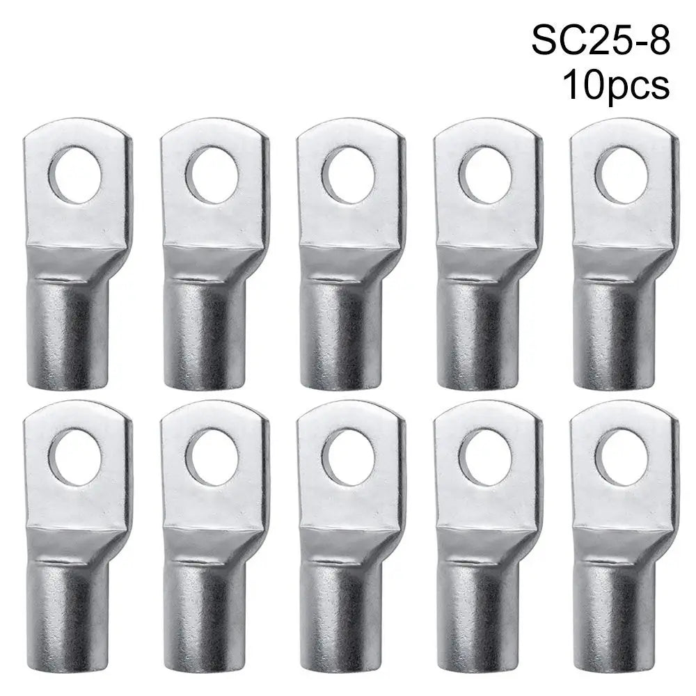 10Pcs 16-35mm2 6mm 8mm 10mm Cable Connector Kit SC Type Wire Nose Terminal Crimp SC16-6 SC25-6 SC35-6 Bolt Hole Tinned Lugs Ring Oasis Select 10pcs SC25-8