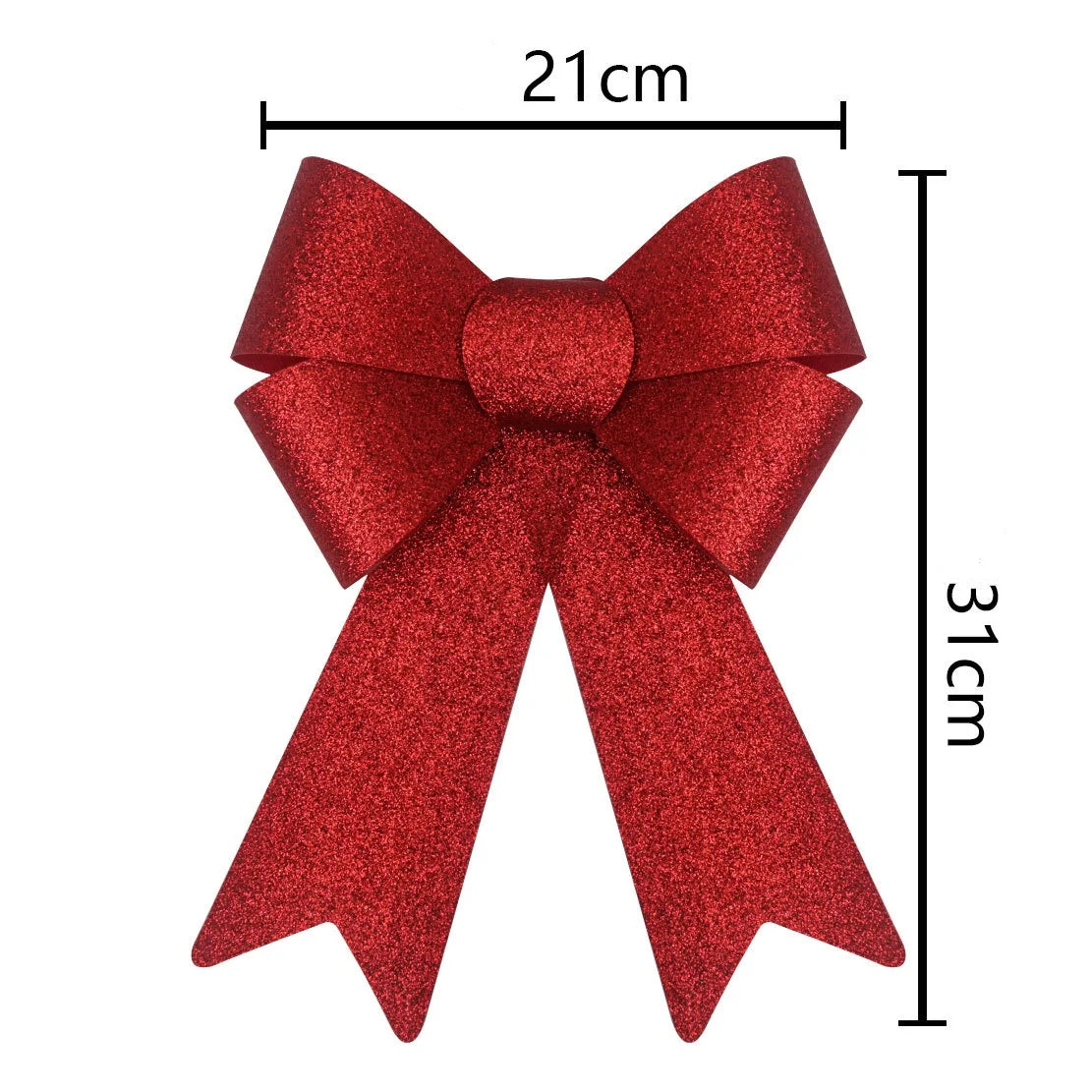Christmas Bow Red Gold Xmas Tree Large Bowknot For Home Decoration Wedding Navidad New Year Party DIY Hanging Decor Oasis Select Red-21x31cm