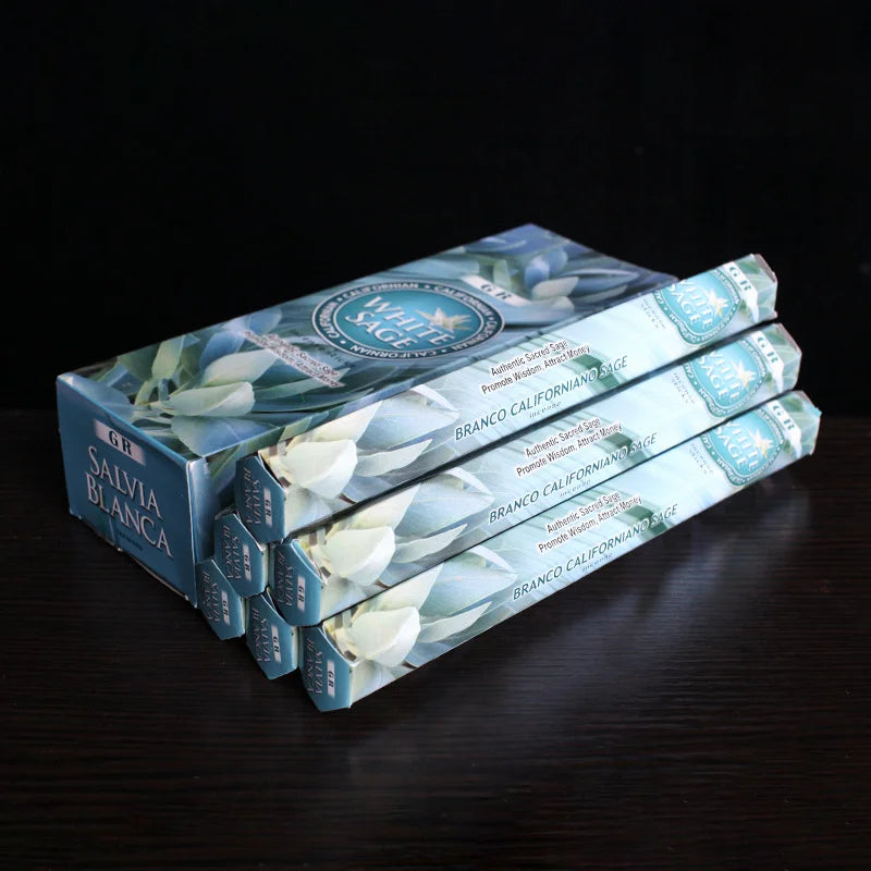 Fragrance 6 Boxes White Sage Lavender Incense Sticks Palo Santo Scents for Home Sandalwood Indian Incense Jasmine Home Fragrance Oasis Select