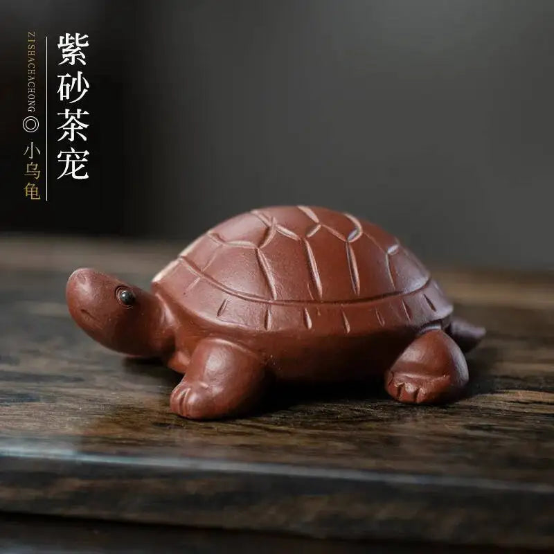 Zisha Tea Pet Turtle Small Turtle Culpture Tea Ornament Craft Accessories Oasis Select Default Title