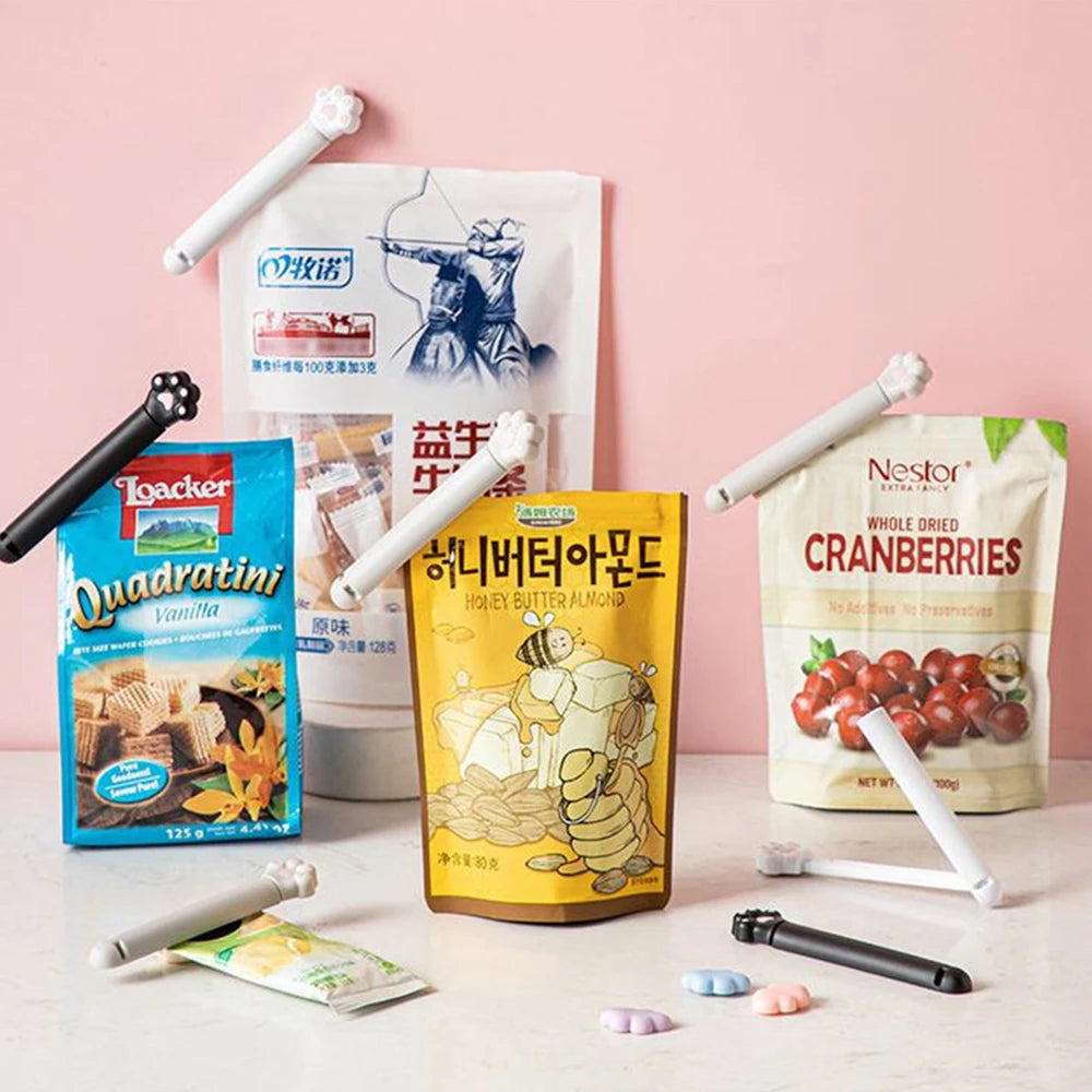 6pcs Cute Cat Claw Closure Clip Food Bag Clip Kitchen Snack Food Preservation Sealed Clip Kitchen Accessorie Tools Oasis Select