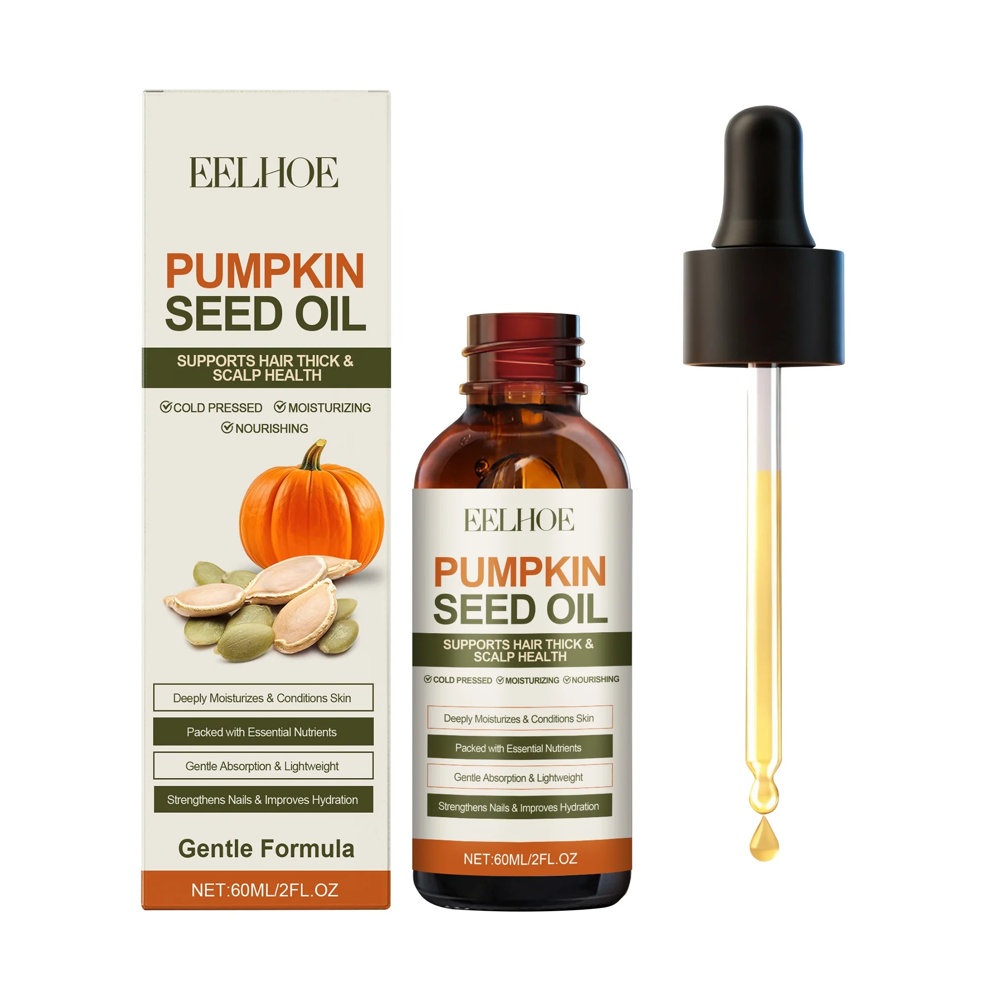 EELHOE Pumpkin Seed Oil – Nails, Hair & Skin Care 60ml Multi-Use Beauty Oil Oasis Select 60ml boxed