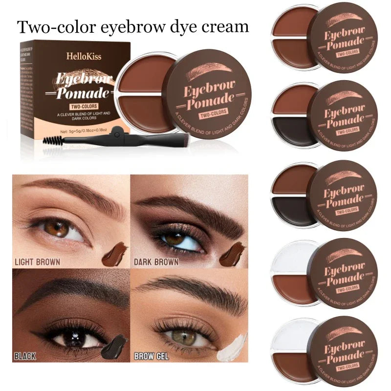 Hello Kiss 2-in-1 Two-Color Eyebrow Cream | Waterproof & Long Lasting