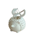 Hedgehog Shape Dental Floss Picks Holder Toothpick Storage Container Desk Bathroom Decor Organizer Toothpick Holder for Home Oasis Select WHITE