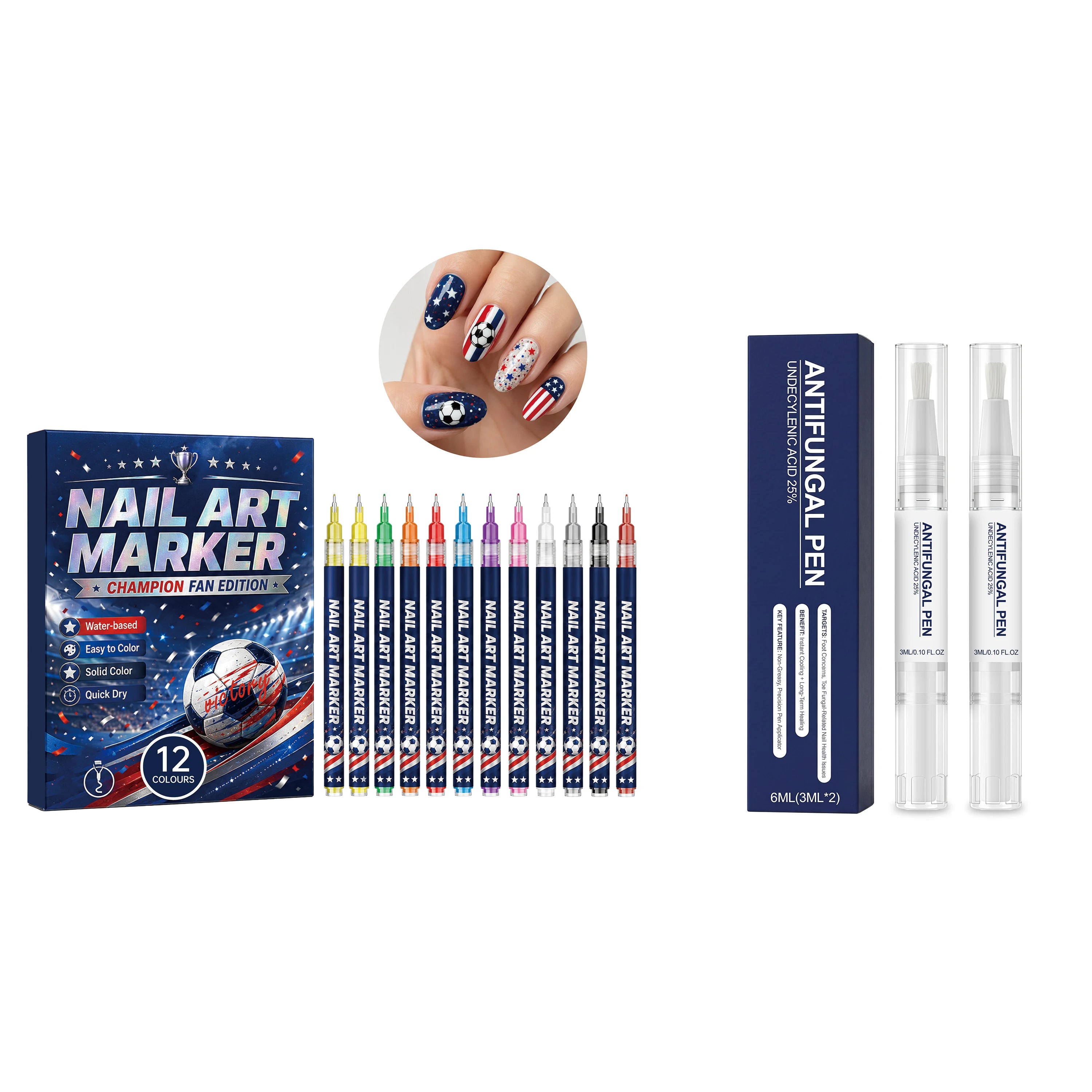 Fan Edition Nail Art Markers Waterproof Solid Color Fine Tip Nail Polish Drawing Pen DIY Sports Pattern Nail Design Man icure Su Oasis Select set