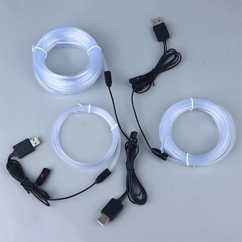 RGB Car Interior LED Light Strip Ambient Neon Invisible Light USB Fiber Optic Atmosphere Lamp Support Control Colorful Oasis Select