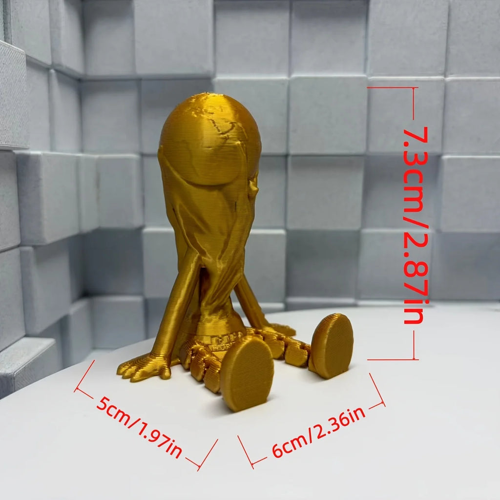 Golden Art Sculpture Ornament 3D Printed Exquisite Desktop Decor Modern Style Home Living Room Tabletop Decoration Gift Oasis Select gold