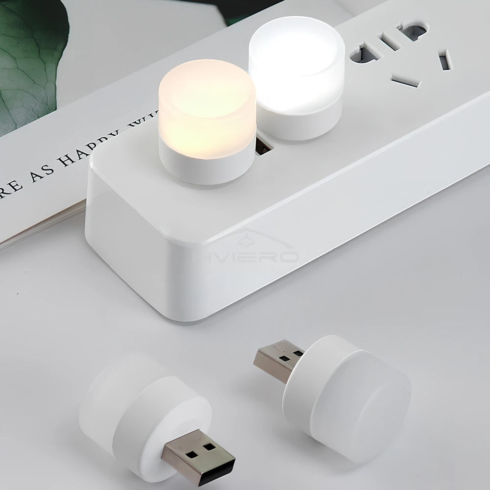 USB LED Night Light – Portable Plug-In Lamp | Warm & Cool White
