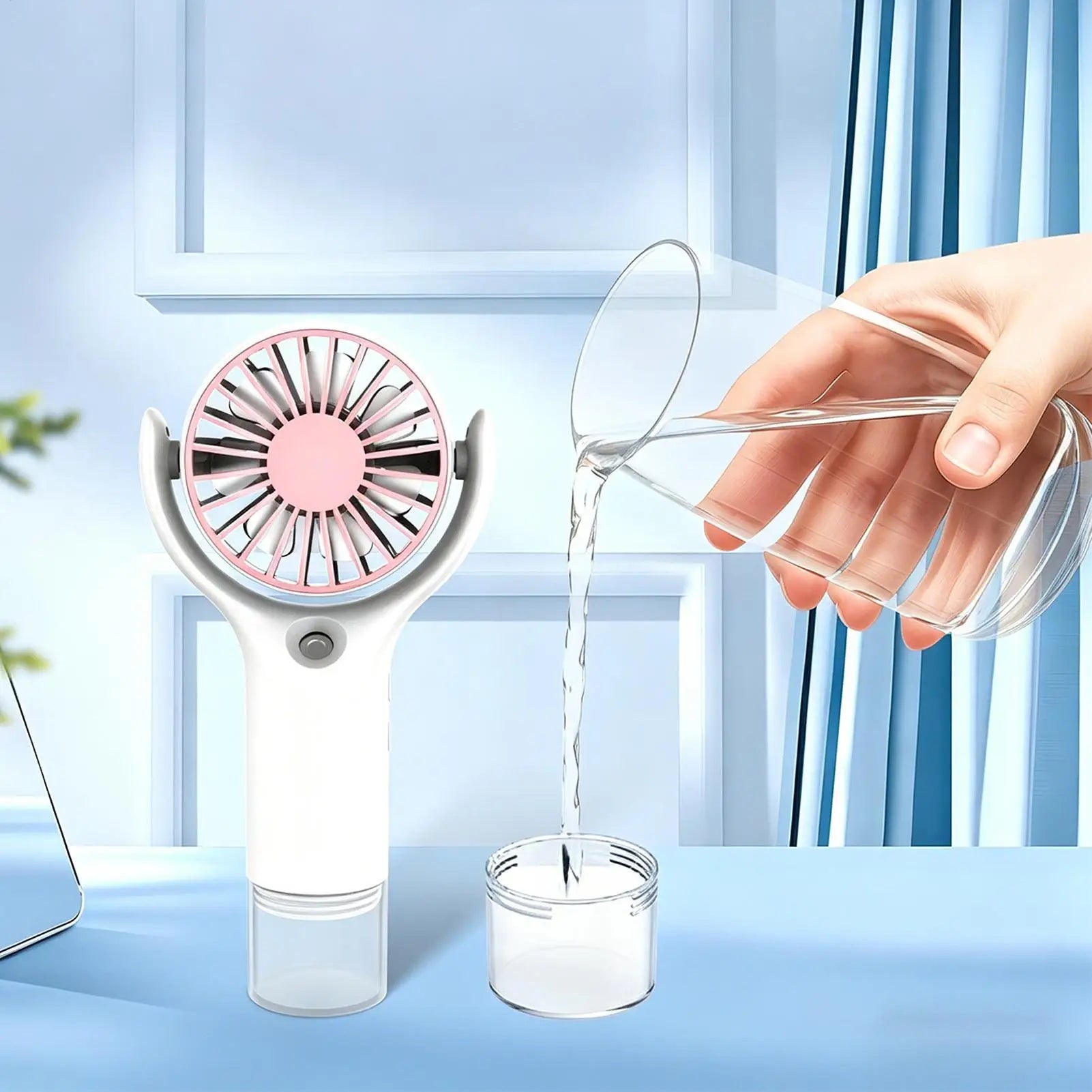 Portable Water Mist Fan Mini Handheld Fan USB Charging Spray Fans Portable Personal Hand Held Small Cooling Fan for Outdoor Oasis Select