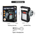 Outdoor Solar-Powered Super Bright Long-Range Rechargeable High-Capacity Strong Light Handheld Searchlight Oasis Select XF526 gray