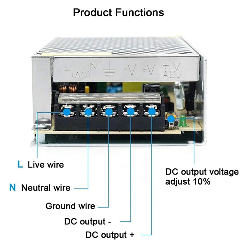 AC 220V 110V TO DC 12V 5A Power Supply 60W LED Power Supply Transformer AC 220V 110V TO DC 12V For LED Strip Light Oasis Select