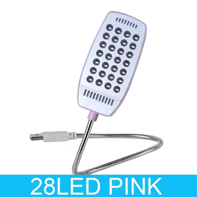 28LED USB Book Lights Eye Protection Reading Lamp Flexible Reading Book Lights AdjustableTable Lamp For Bedroom Study Lighting Oasis Select Pink