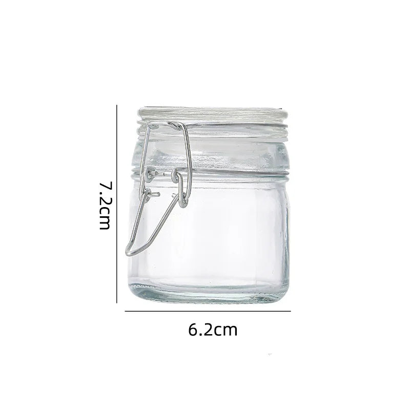 50/100ml Glass Bottle Sealed Storage Jar with Buckle Airtight Locking Lid Big Mouth Kitchen Bottles for Coffee Beans Fruits Nuts Oasis Select 110ml
