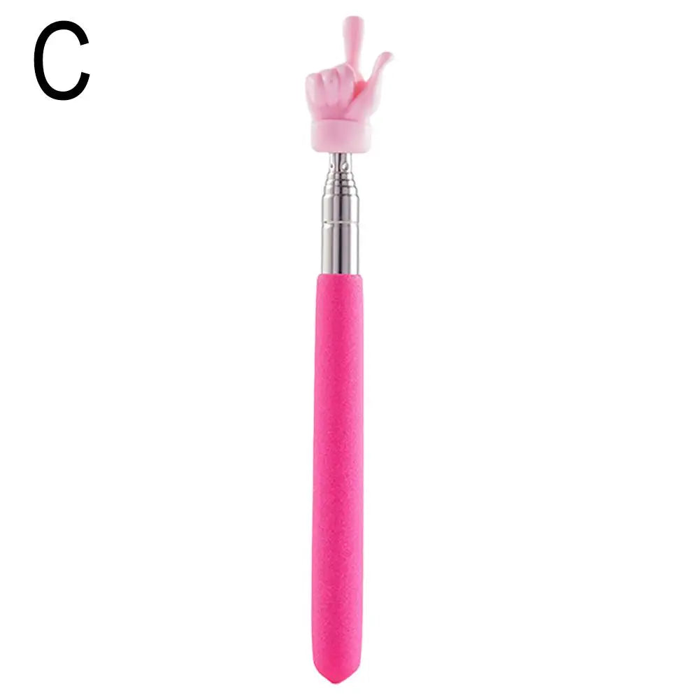 Retractable Teacher Pointer Finger Design StainlessSteel Telescopic School Teaching Pointer Stick Teacher Supplies for Classroom Oasis Select Red