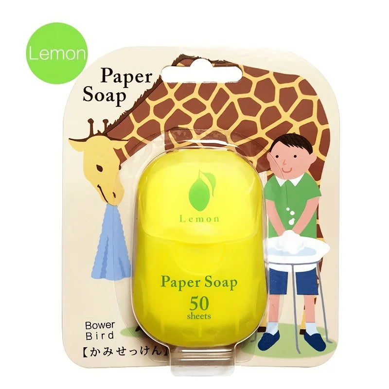 Portable Paper Soap Tablets – 50 Disposable Travel Soap Sheets Travel Soap Tablets Oasis Select Lemon 50pcs