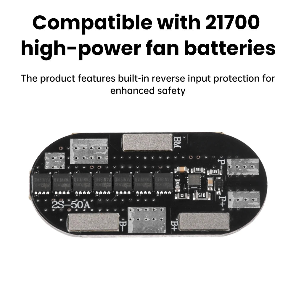 BMS 2S 50A High-current 3.7V Li-ion Lithium Battery Charger Protection Board With Balance For 21700 Battery Power Tools Oasis Select