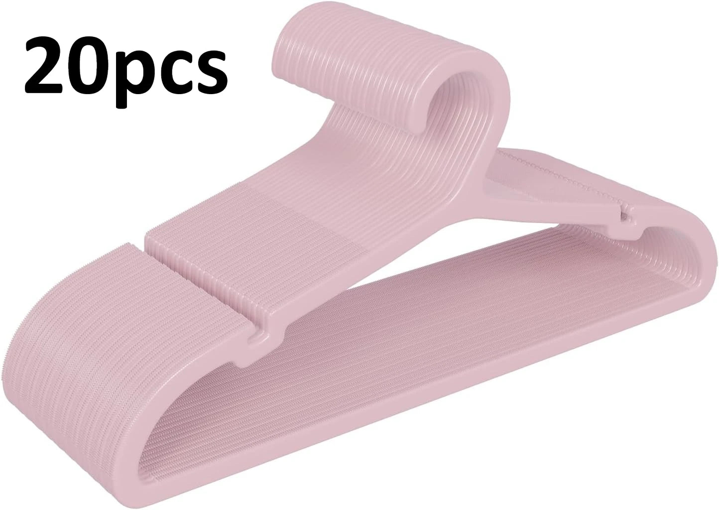 20pcs Clothes Hangers Non Slip, Heavy Duty Plastic Coat Hangers Space Saving, Strong Hangers for Hanging Dry Wet Clothes Rack Oasis Select 20pcs pink