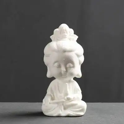 Buddha Tea Pet Ornament Zen Small Buddha Statue Home Decor Display Shelf Decoration Car Ornament Ceramic Crafts Small Figurine Oasis Select