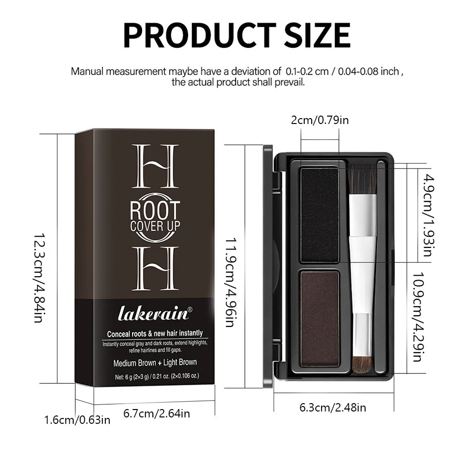 3gHair Root Cover Up Powder Palette, Natural Realistic Hairline Shadow Powder, Multi-function Root Touch Up Contour Powder Oasis Select