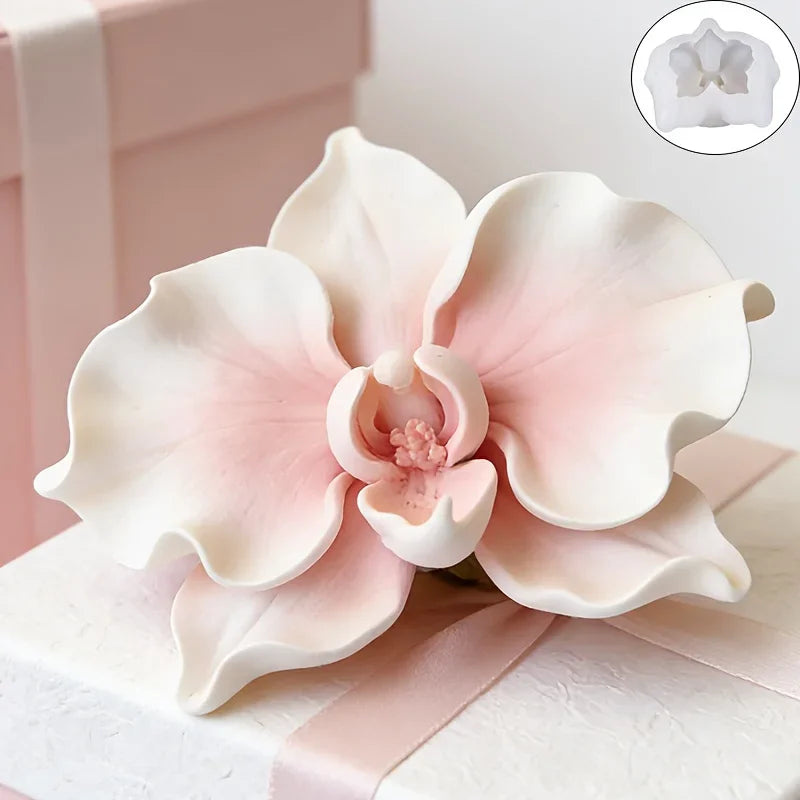 Compact Orchid Silicone Mold Realistic Soft Delicate Petal Folds Texture for Candle Soap Craft Making Mould Oasis Select