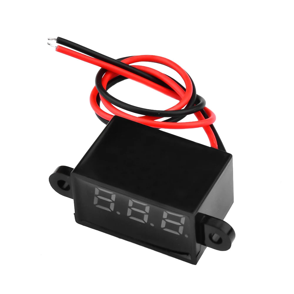 DC 3.0V-30.0V Digital Car Voltmeter Automotive Voltage Meter Waterproof 12V 24V Motorcycle Vehicle LED Display Voltage Tester Oasis Select