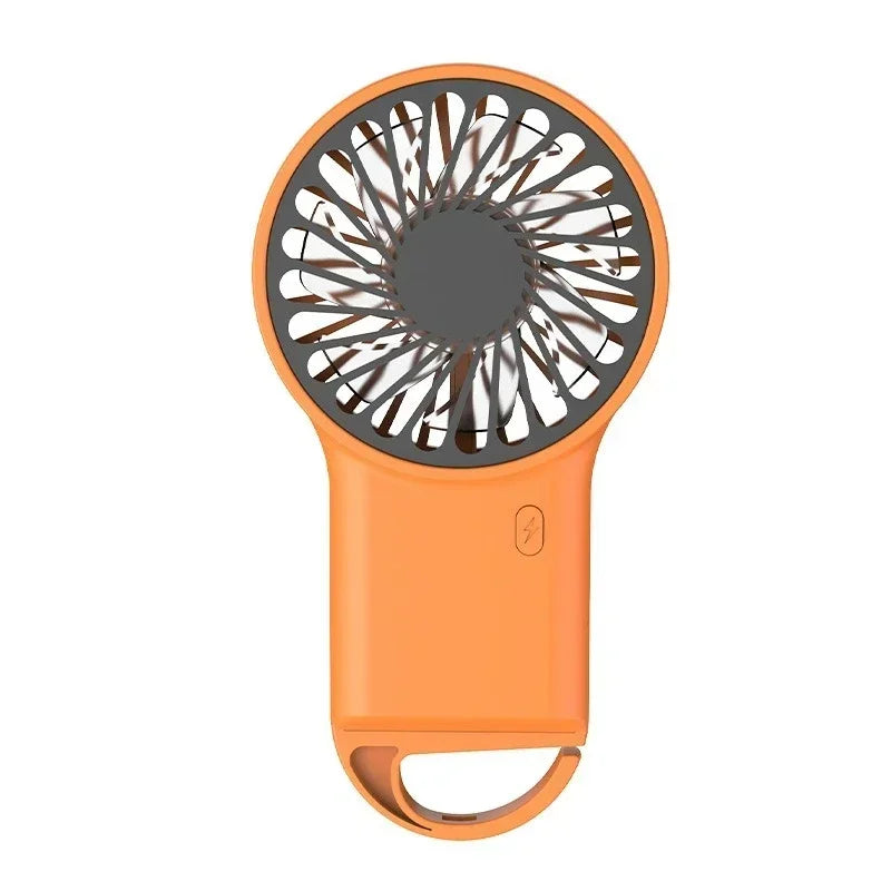 Foldable Mini Fan USB Rechargeable Handheld Desktop Fan with Hook Portable Cooling Fan for Outdoor Travel Home Office Oasis Select Orange