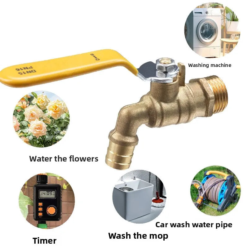 Thicken Garden Tap Faucet 1/2'' 3/4'' Metal Snap Fittings BSP Garden Hose Connector Home Outdoor Garden Tools