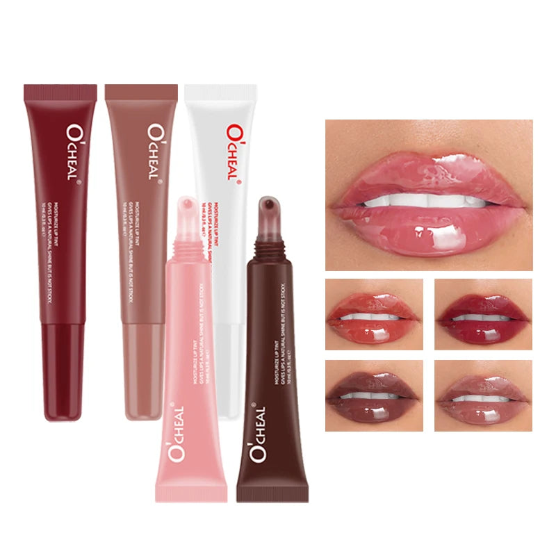 OCheal 5 colors Moisturizing Lip Mask Glaze Colored Lipstick Glass Colored Lip Gel Lip Balm Lipstick Lip Color Mouth Beauty Oasis Select