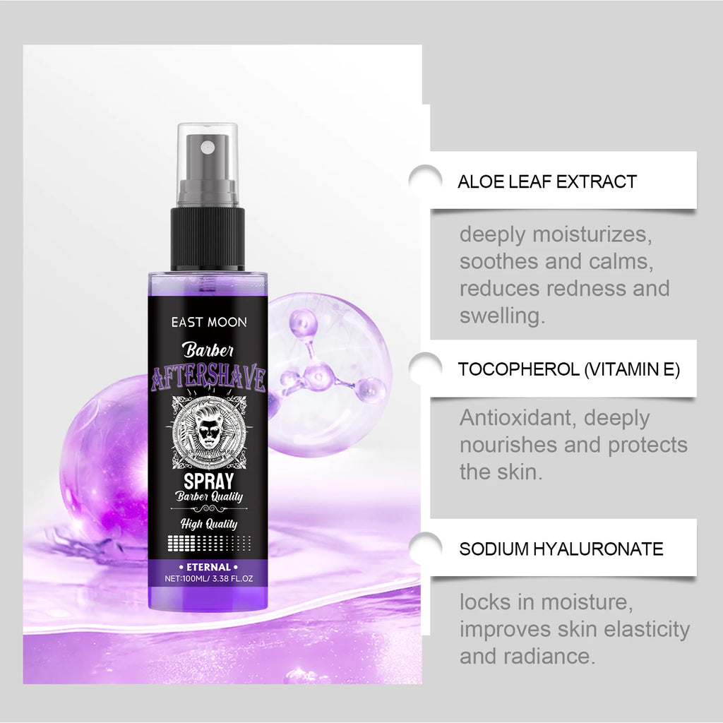 East Moon Deep Moisturizing Aftershave Spray Efficient Hydration Repair Soothe Beard Reduce Redness Swelling Non Greasy Soft Oasis Select