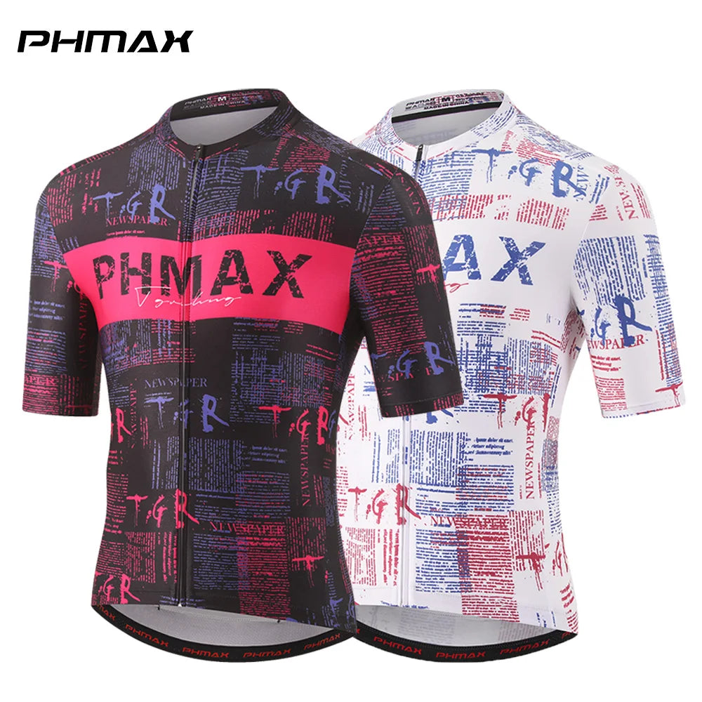 PHMAX Men Cycling Jersey Summer Cycling Short Sleeve Lightweight Breathable Road Bicycle Shirts Pro Race Slim MTB Jersey for Man Oasis Select