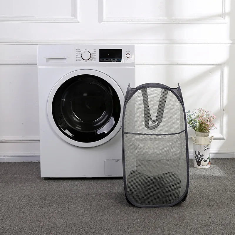 Large Foldable Mesh Laundry Basket | Portable Clothes Hamper
