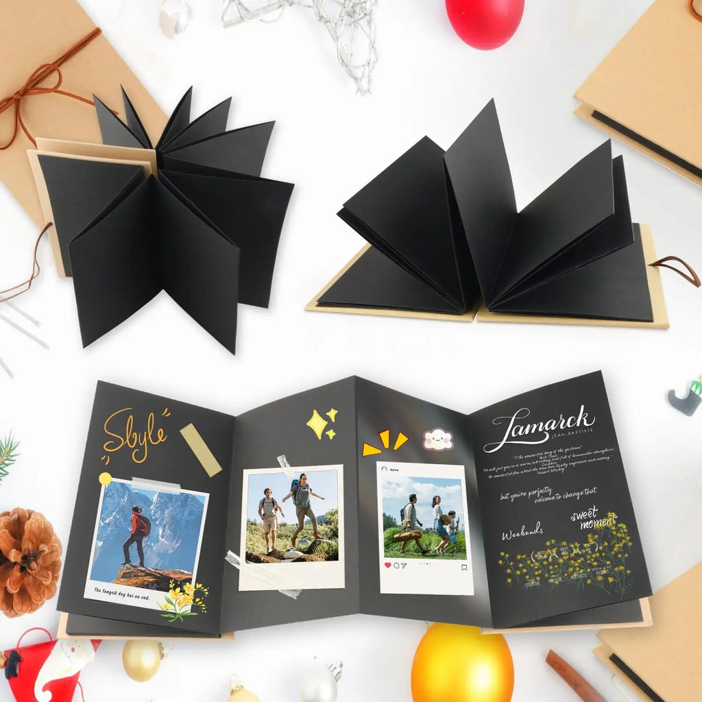 Scrapbook Album Accordion Scrapbook Fold-Out Stand-Up Display for Graduation Anniversary Memories Perfect for metallic markers Oasis Select