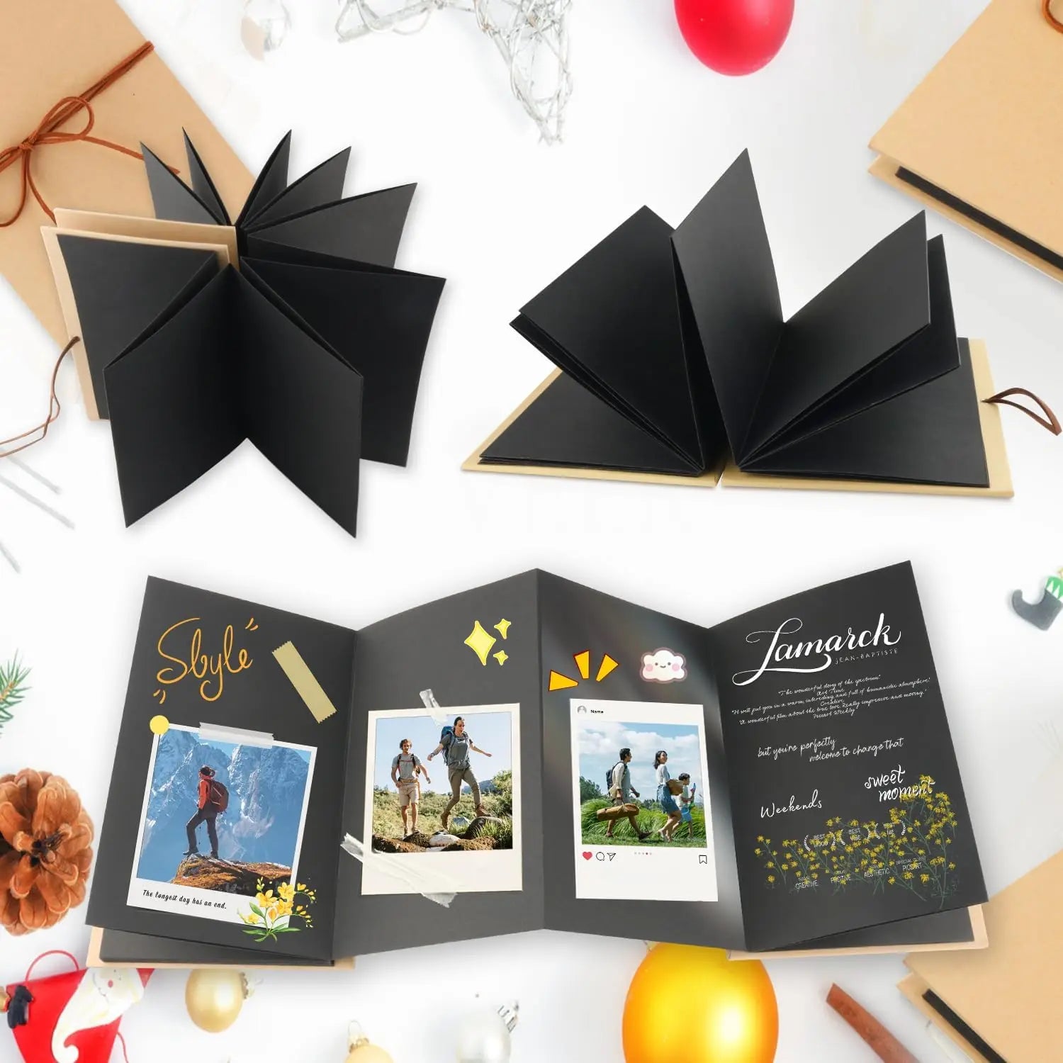 Scrapbook Album Accordion Scrapbook Fold-Out Stand-Up Display for Graduation Anniversary Memories Perfect for metallic markers Oasis Select