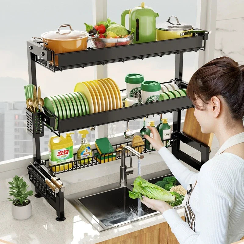 Multifunctional Kitchen Sink Shelf Dish Rack Drain Rack Countertop Dish Rack Drain Sink Rack Oasis Select