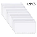 Binder Pockets A6 6-Hole Zipper Binder Pockets Waterproof PVC Cash Budget Envelopes Loose Leaf Bag For Binder Notebook Planner Oasis Select 12 Pcs