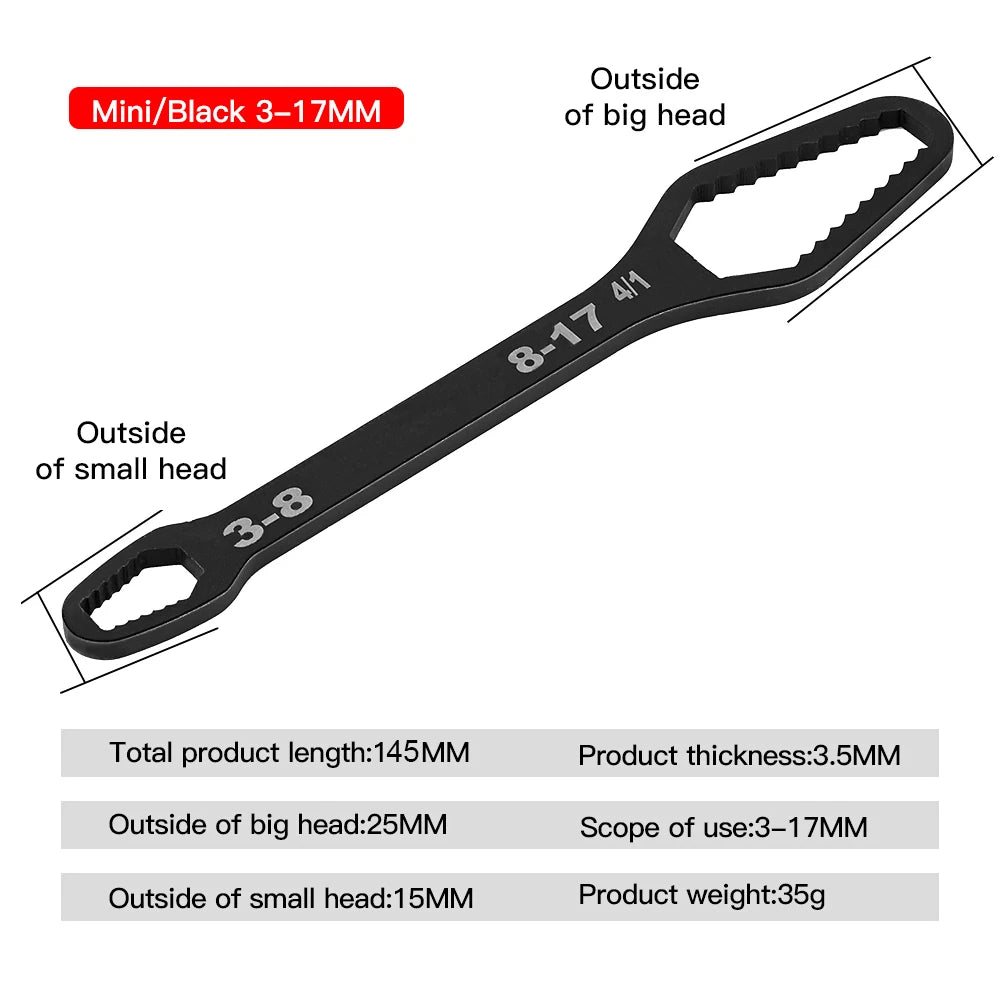 SLADE Double-Head Adjustable Torx Wrench 3-17mm 8-22mm Adjustable Hand Wrench Oasis Select 145mm 3-17mm