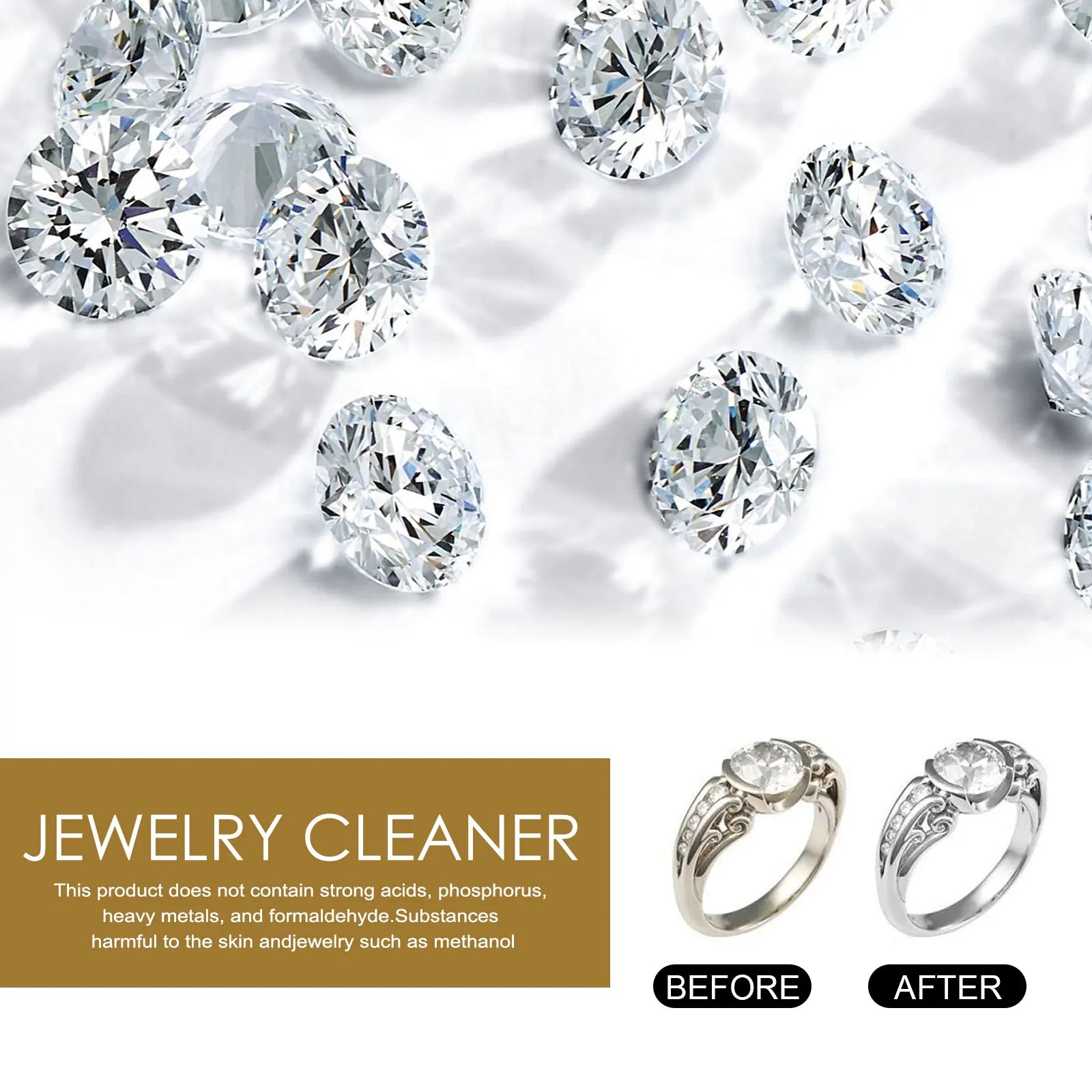 Jewellery Cleaning Solution Jewelry, Diamonds, Jewelry, Metal Cleaning Rust Removal Quick Cleaning Not Damage Jewelry Care 50ml Oasis Select