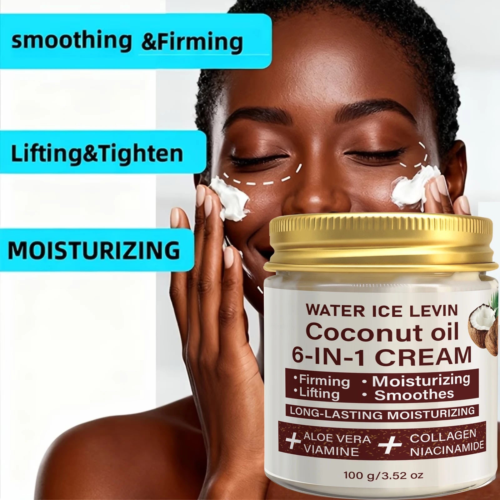 Coconut Oil 6-in-1 Face Cream – Collagen & Aloe Vera Face Moisturizer Cream Oasis Select