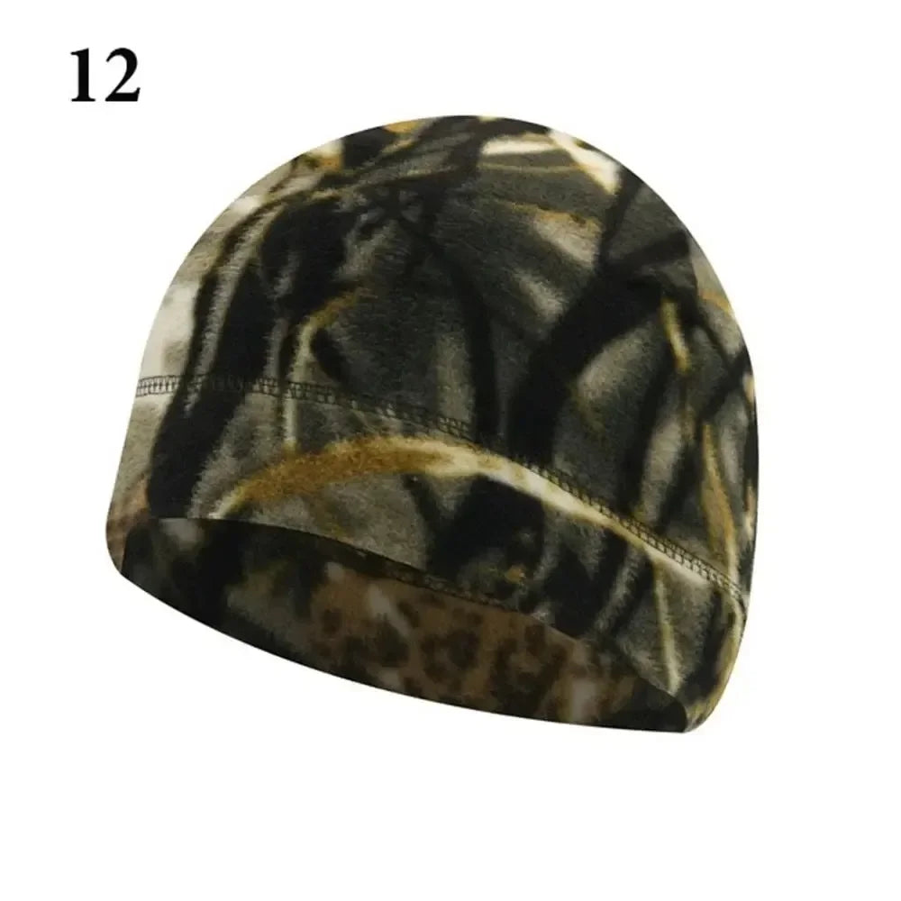 Men Polar Fleece Caps Winter Warm Outdoor Sports Skiing Cycling Cap Hat Windproof Soft Beanie Cap Women Ski Bike Hat Caps Oasis Select 12Camouflage
