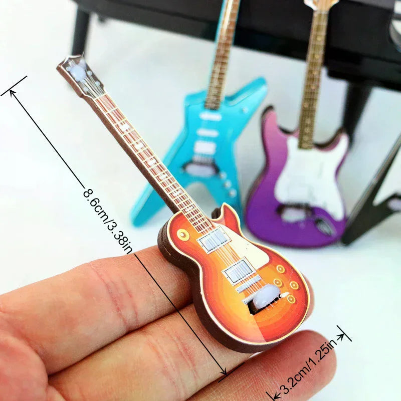 1/12 Dollhouse Guitar Toy Miniature Accessories Dollhouse Musical Instrument Model Home Decoration Accessories Children's Gifts Oasis Select